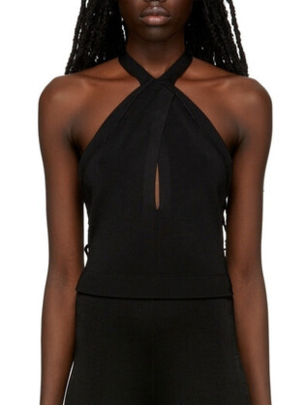 NWT STAUD Kai Crisscross Halter Knit Camisole Top Black Women’s Large
